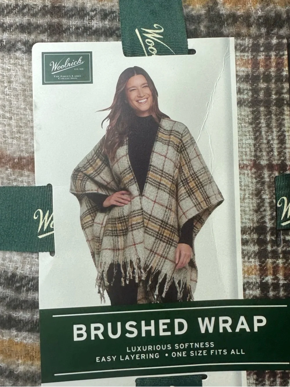 Woolrich Brushed Wrap Green Label One Size Yellow ( Beige Brown Rust Mustard )
